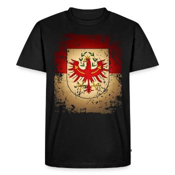 Tyrol Retro Blason Drapeau Drapeau Bua Madl tyrolien - T-shirt Premium bio Homme - noir - Devant - Nico (187cm)
