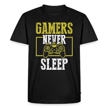 Le gamer ne dort pas - T-shirt Premium bio Homme - noir - Devant - Nico (187cm)