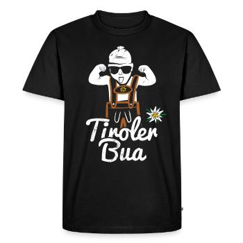 Bua tyrolienne avec pantalon en cuir Lausbua du Tyrol Costume - T-shirt Premium bio Homme - noir - Devant - Nico (187cm)