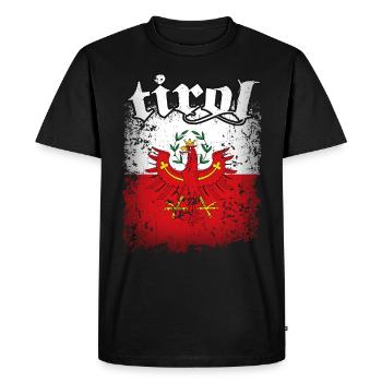 Drapeau Tyrol rétro aigle tyrolienne armoiries - T-shirt Premium bio Homme - noir - Devant - Nico (187cm)