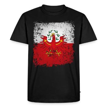Tyrol tyrolien aigles armoiries Retro Drapeau drapeau - T-shirt Premium bio Homme - noir - Devant - Nico (187cm)
