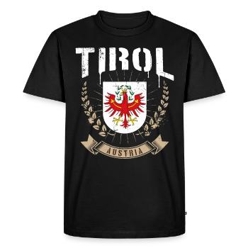 Tyroliens armoiries tyroliennes Aigle Retro Noble Rengain Bua - T-shirt Premium bio Homme - noir - Devant - Nico (187cm)