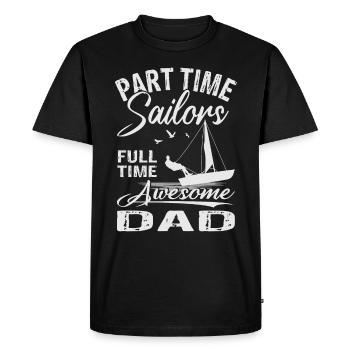 Sailing Sailboat Sailors Papa Sailing Ship Sailing - Men's Premium Organic T-Shirt - black - Front - Nico (187cm)