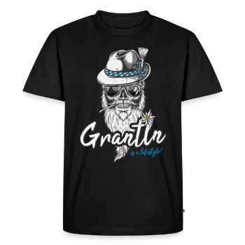 Grantln is a lifestyle Grantler Bayern Granteln - Männer Premium Bio T-Shirt - Schwarz - Vorne - Nico (187cm)