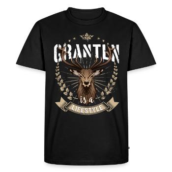 Grantln est un style de vie Hirsch Grantler Bavaria - T-shirt Premium bio Homme - noir - Devant - Nico (187cm)