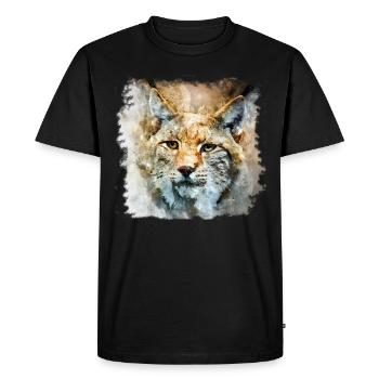 Lynx Wild-Life, lynx T-shirt, animal, imprimé - T-shirt Premium bio Homme - noir - Devant - Nico (187cm)