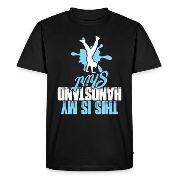 handstand cheerleading - Men's Premium Organic T-Shirt - black - Front - Nico (187cm)