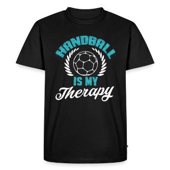 thérapie handball - T-shirt Premium bio Homme - noir - Devant - Nico (187cm)