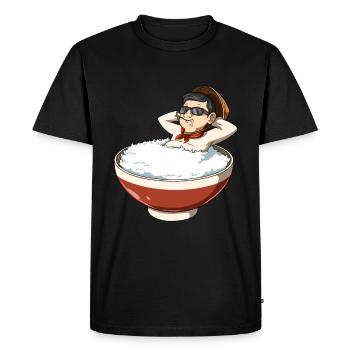 Riz Asiatique Foodie mystère chinois - T-shirt Premium bio Homme - noir - Devant - Nico (187cm)