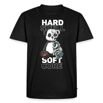 Mignon panda ours robot cybernétique - T-shirt Premium bio Homme - noir - Devant - Nico (187cm)