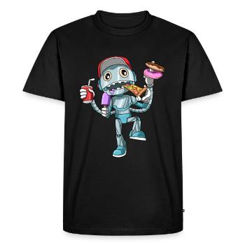 Anniversaire des enfants drôle de robots malsains - T-shirt Premium bio Homme - noir - Devant - Nico (187cm)