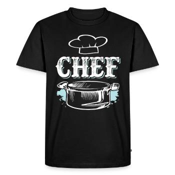 chef cuisinier - T-shirt Premium bio Homme - noir - Devant - Nico (187cm)