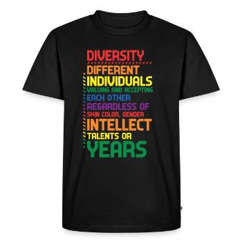Arc-en-ciel coloré Diversité Définition de la diversité - T-shirt Premium bio Homme - noir - Devant - Nico (187cm)