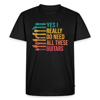 Guitares Papa Guitariste - T-shirt Premium bio Homme - noir - Devant - Nico (187cm)