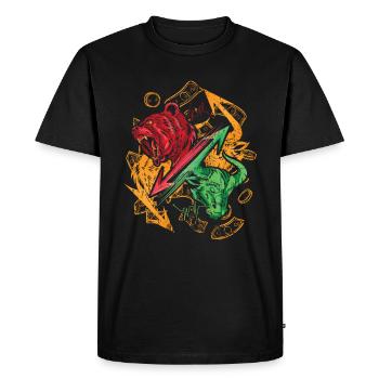 Actionnaires Bourse Bourse bulle et ours actions - T-shirt Premium bio Homme - noir - Devant - Nico (187cm)