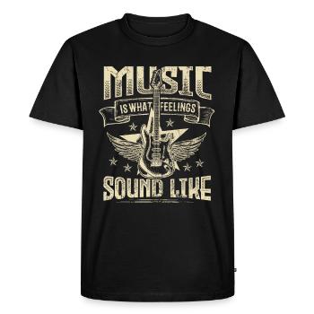 La musique sonne comme un groupe de musique hard rock - T-shirt Premium bio Homme - noir - Devant - Nico (187cm)
