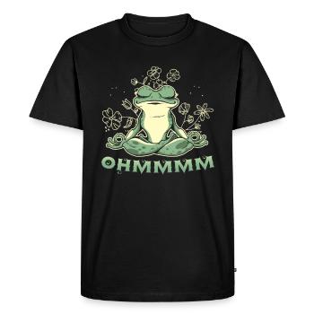 Ohmmm Méditation Frog Yoga Méditation Namaste - T-shirt Premium bio Homme - noir - Devant - Nico (187cm)