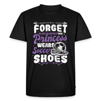 La princesse porte des chaussures de football pour femmes - T-shirt Premium bio Homme - noir - Devant - Nico (187cm)