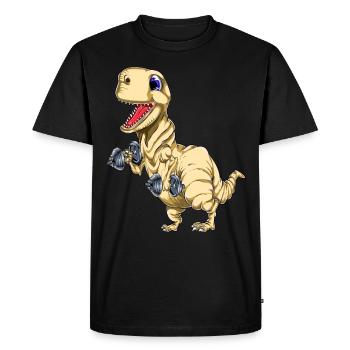 Boucles de biceps Tyrannosaurus - T-shirt Premium bio Homme - noir - Devant - Nico (187cm)