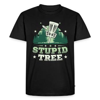 Frisbee Golf Stupid Tree Disc Golf Tee - T-shirt Premium bio Homme - noir - Devant - Nico (187cm)
