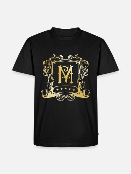 M letter gold - Men's Premium Organic T-Shirt - black