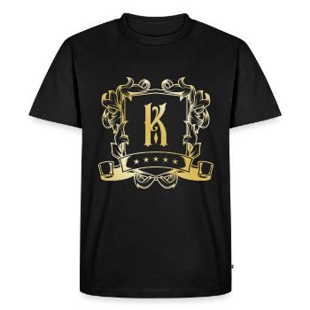 K letter gold - Men's Premium Organic T-Shirt - black - Front - Nico (187cm)