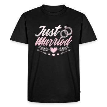 Vêtements de lune de miel pour les couples juste mariés - T-shirt Premium bio Homme - noir - Devant - Nico (187cm)