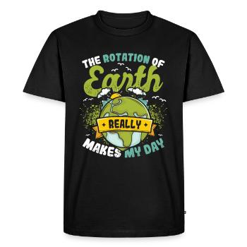 The rotation of the earth makes my day. - Men's Premium Organic T-Shirt - black - Front - Nico (187cm)