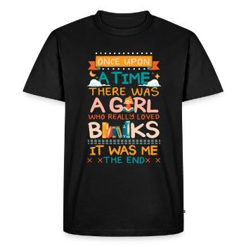 Il était une fois une fille qui aimait les livres - T-shirt Premium bio Homme - noir - Devant - Nico (187cm)