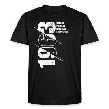 Legendary Original - Born 1963 Birthday - Men's Premium Organic T-Shirt - black - Front - Nico (187cm)