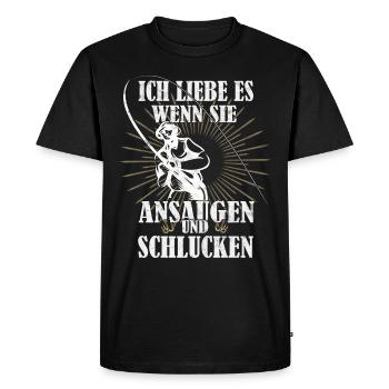 lustige Angler Geschenke Karpfen Angeln - Männer Premium Bio T-Shirt - Schwarz - Vorne - Nico (187cm)