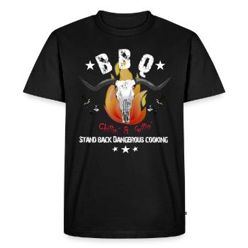 Cuisson dangereuse au barbecue - T-shirt Premium bio Homme - noir - Devant - Nico (187cm)