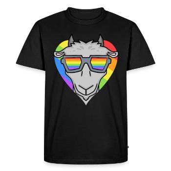 LGBT Animal Goat Rainbow - Men's Premium Organic T-Shirt - black - Front - Nico (187cm)