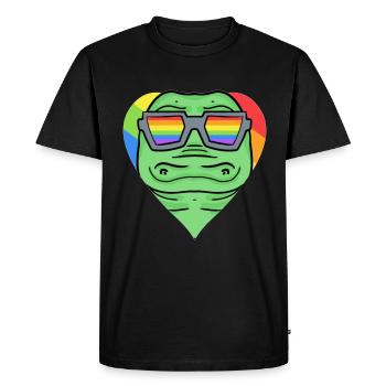 LGBT Animal Crocodile Rainbow - Men's Premium Organic T-Shirt - black - Front - Nico (187cm)