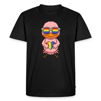 LGBT Animal Chicken Rainbow - Men's Premium Organic T-Shirt - black - Front - Nico (187cm)