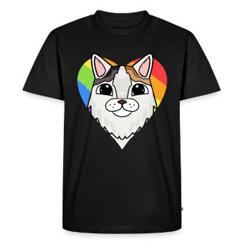Chat LGBT Turc Van Rainbow - T-shirt Premium bio Homme - noir - Devant - Nico (187cm)