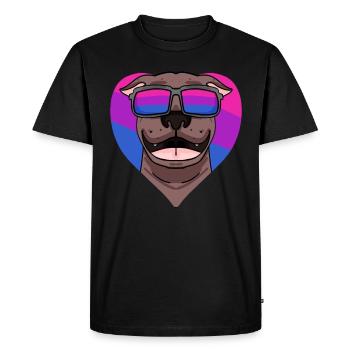 Cadeau bisexuel Pit Bull Terrier Chien - T-shirt Premium bio Homme - noir - Devant - Nico (187cm)