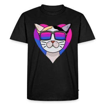 Cadeau bisexuel japonais Bobtail Cat - T-shirt Premium bio Homme - noir - Devant - Nico (187cm)