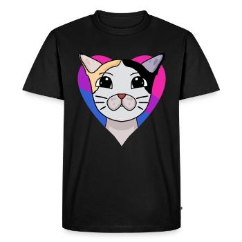 Cadeau bisexuel japonais Bobtail Cat - T-shirt Premium bio Homme - noir - Devant - Nico (187cm)