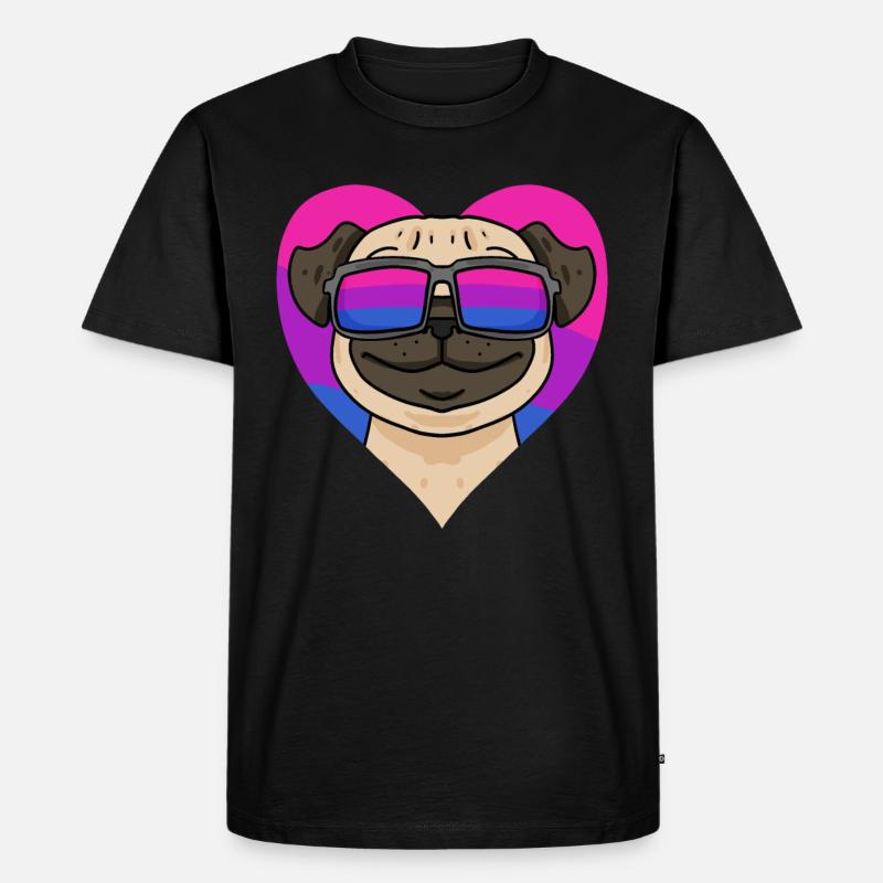 Bisexuell Mops Hund Geschenk - Männer Premium Bio T-Shirt - Schwarz