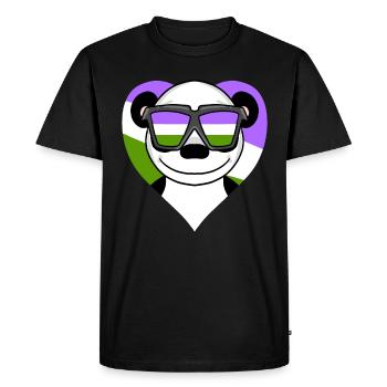 Genderqueer Panda - Men's Premium Organic T-Shirt - black - Front - Nico (187cm)
