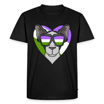 Genderqueer Lgbt Cat Oriental Shorthair - T-shirt Premium bio Homme - noir - Devant - Nico (187cm)