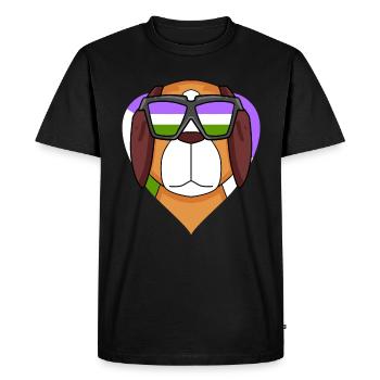 Genderqueer Chien Lgbt St. Bernard - T-shirt Premium bio Homme - noir - Devant - Nico (187cm)