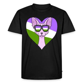 Genderqueer Lgbt Chat Sphynx - T-shirt Premium bio Homme - noir - Devant - Nico (187cm)