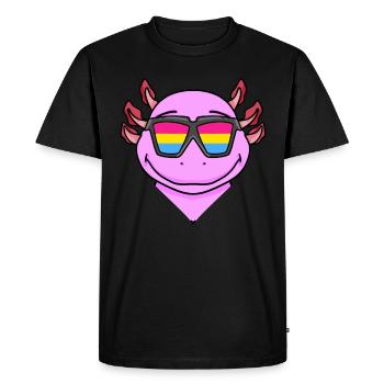 Cadeau pansexuel Axolotl - T-shirt Premium bio Homme - noir - Devant - Nico (187cm)