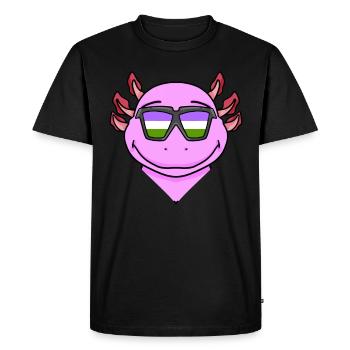 Genderqueer Axolotl - Men's Premium Organic T-Shirt - black - Front - Nico (187cm)