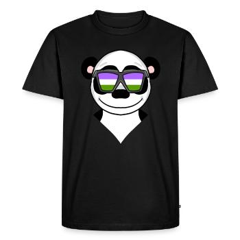 Genderqueer Panda - Men's Premium Organic T-Shirt - black - Front - Nico (187cm)