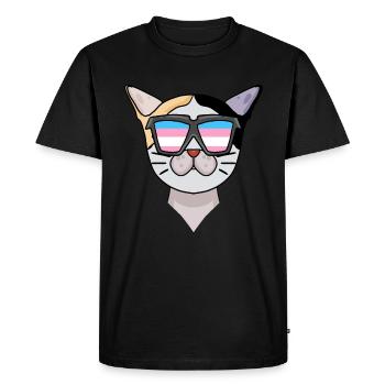 Chat Bobtail japonais transsexuel transgenre - T-shirt Premium bio Homme - noir - Devant - Nico (187cm)
