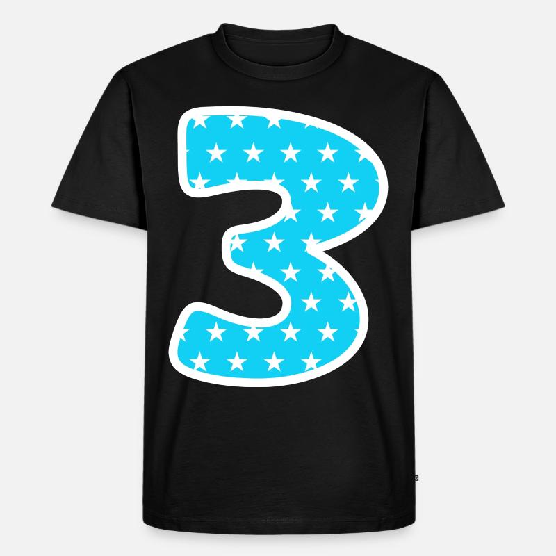 3 - Männer Premium Bio T-Shirt - Schwarz