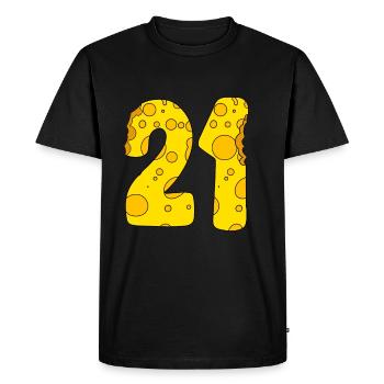 21 ans - 21e anniversaire - 1921 - T-shirt Premium bio Homme - noir - Devant - Nico (187cm)